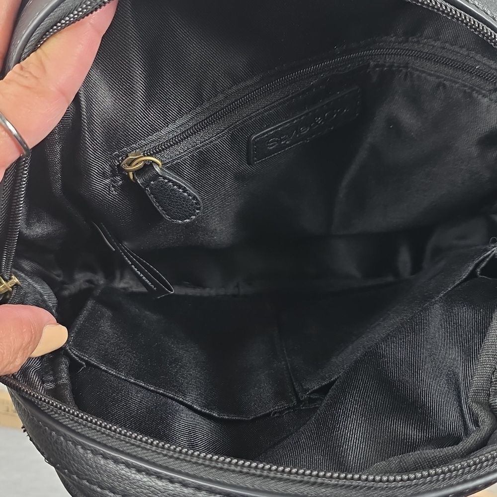 Style & Co. Black Faux Leather Mini Backpack with Gold Hardware - Picture 10 of 16